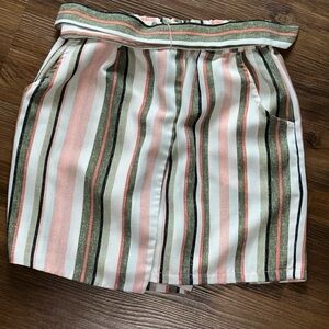 Beautees Pink and Green Striped Skort